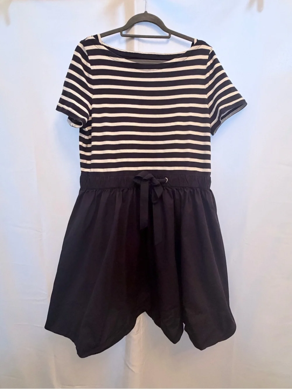 kate spade Navy and White Striped Casual Dress with Drawstring Waist